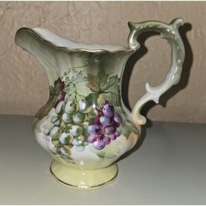 Zeh Scherzer & Co.  Bavaria‎ Pitcher Vintage Grape Motif Hand Painted